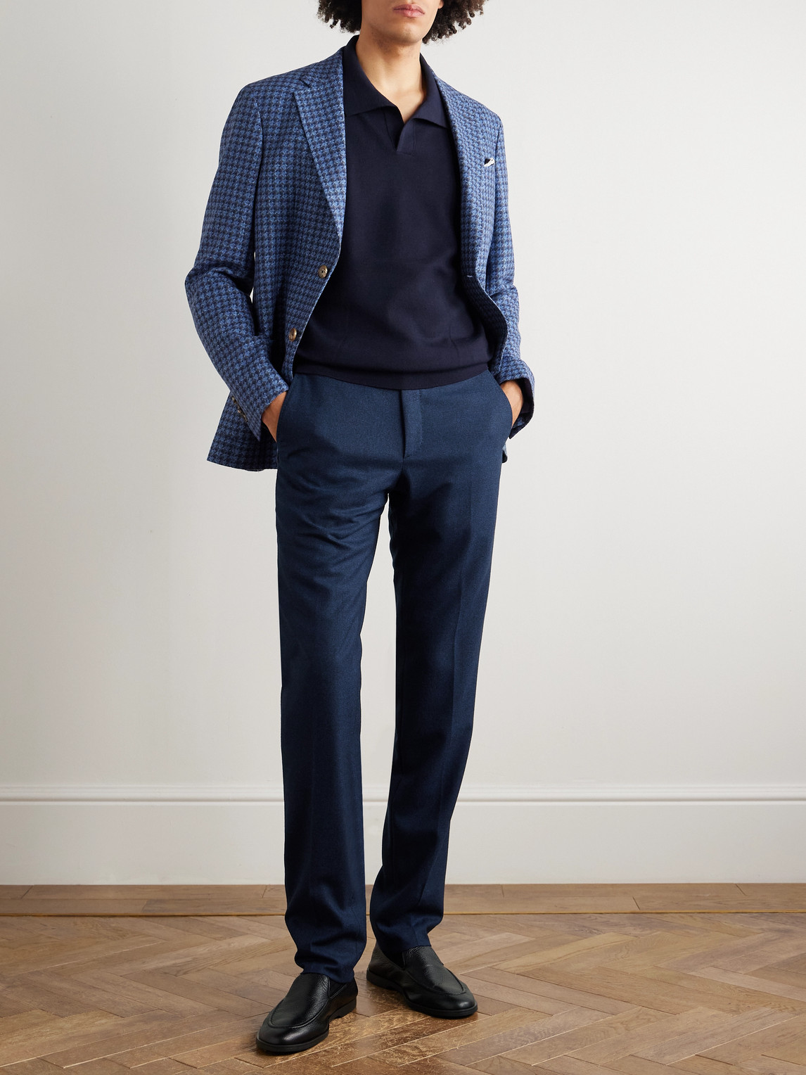 Tapered Checked Wool Suit Trousers — 2