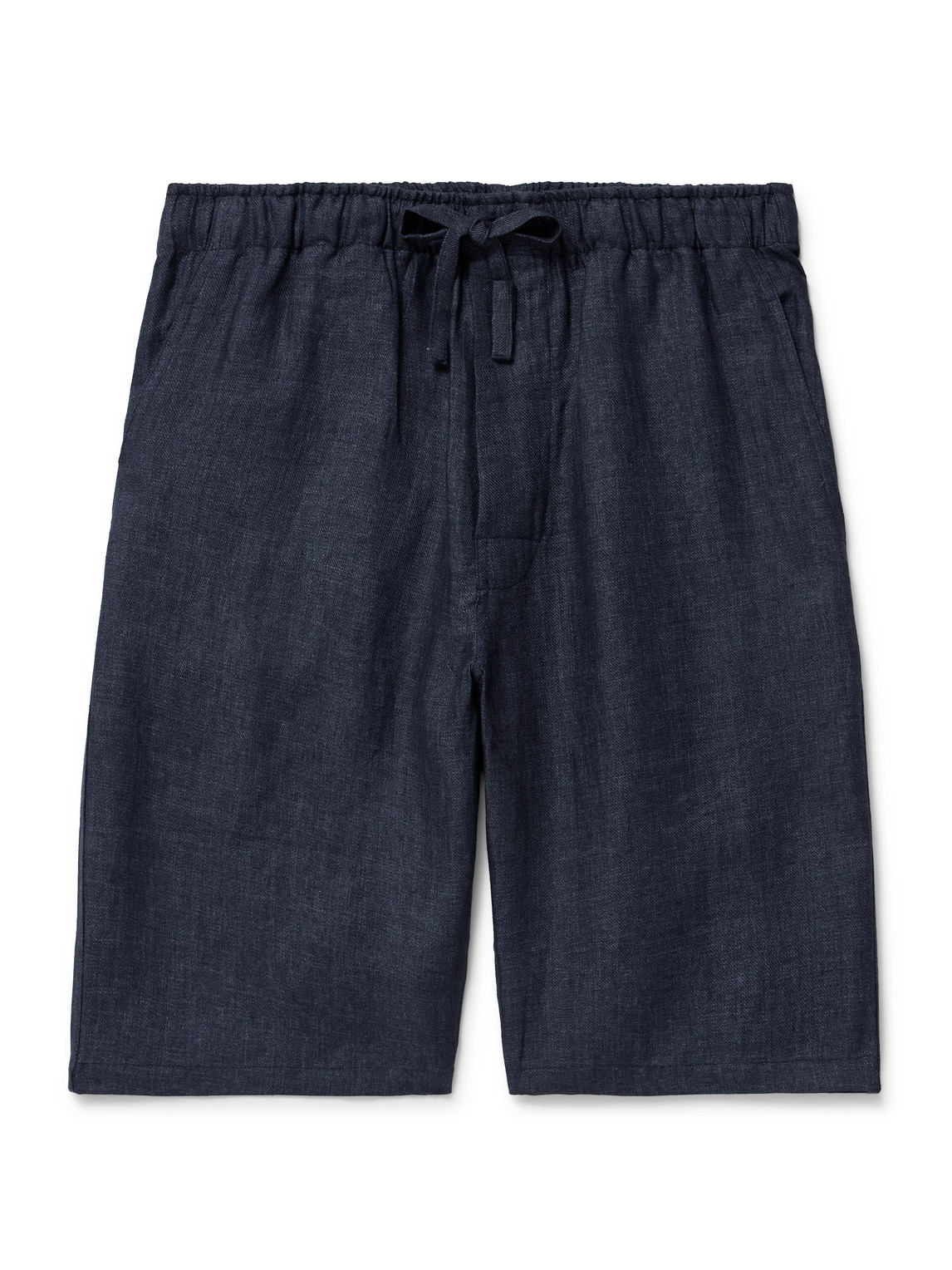 Slim-Fit Straight-Leg Linen Drawstring Shorts