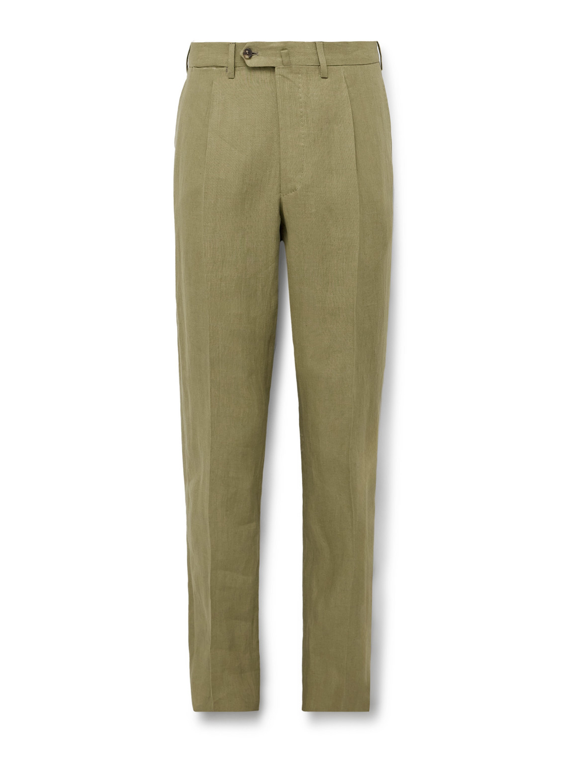Slim-Fit Pleated Linen Suit Trousers