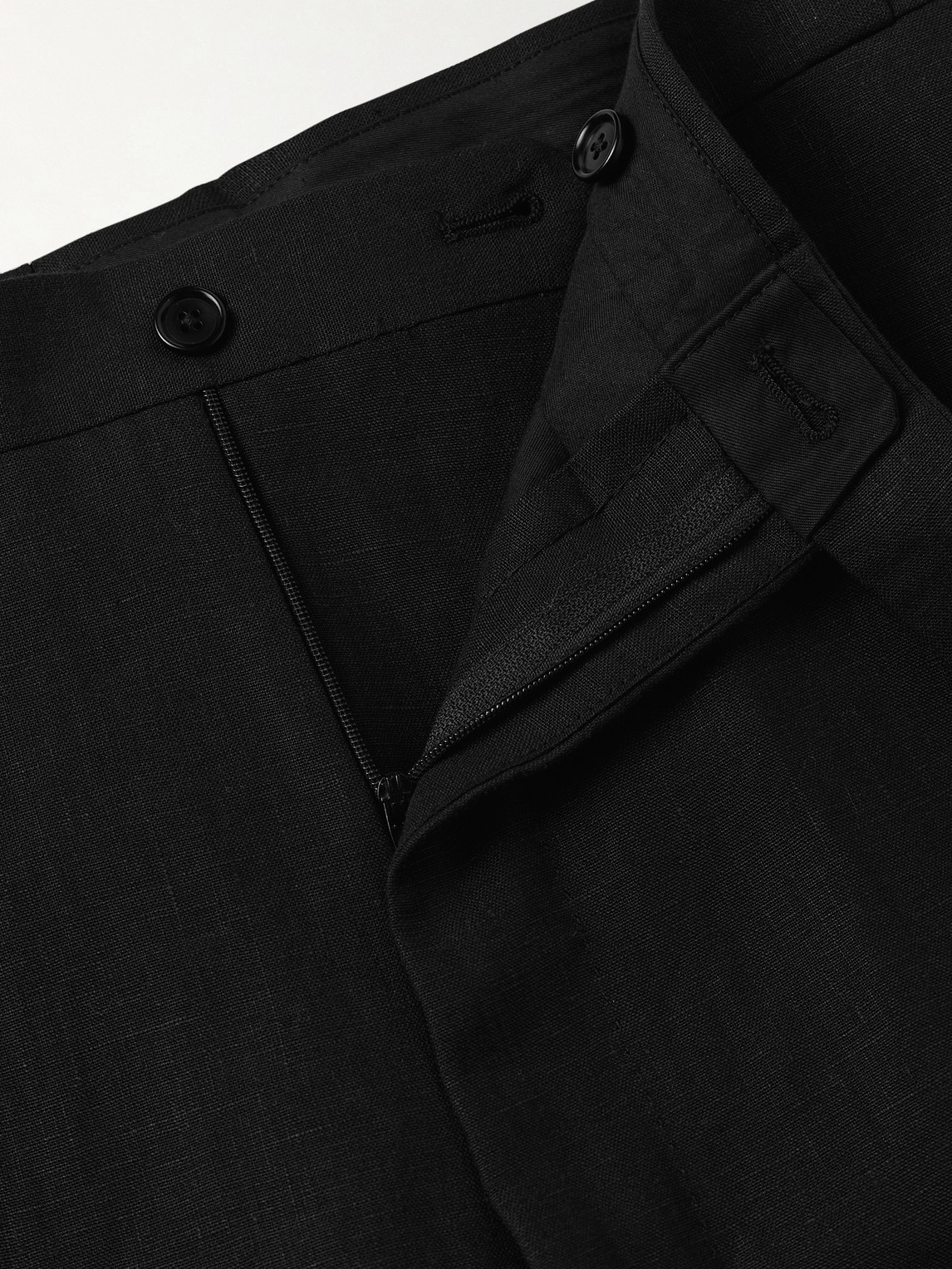 Slim-Fit Linen Tuxedo Trousers