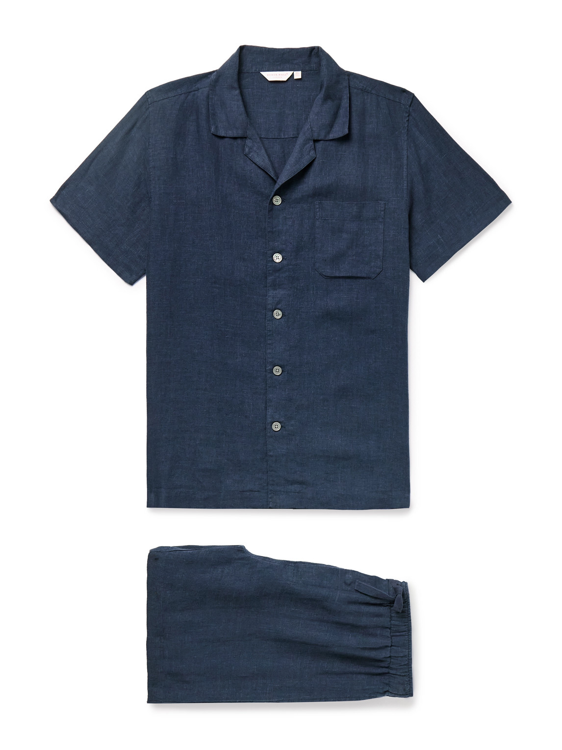 Derek Rose Sicily 1 Linen Pyjama Set In Blue