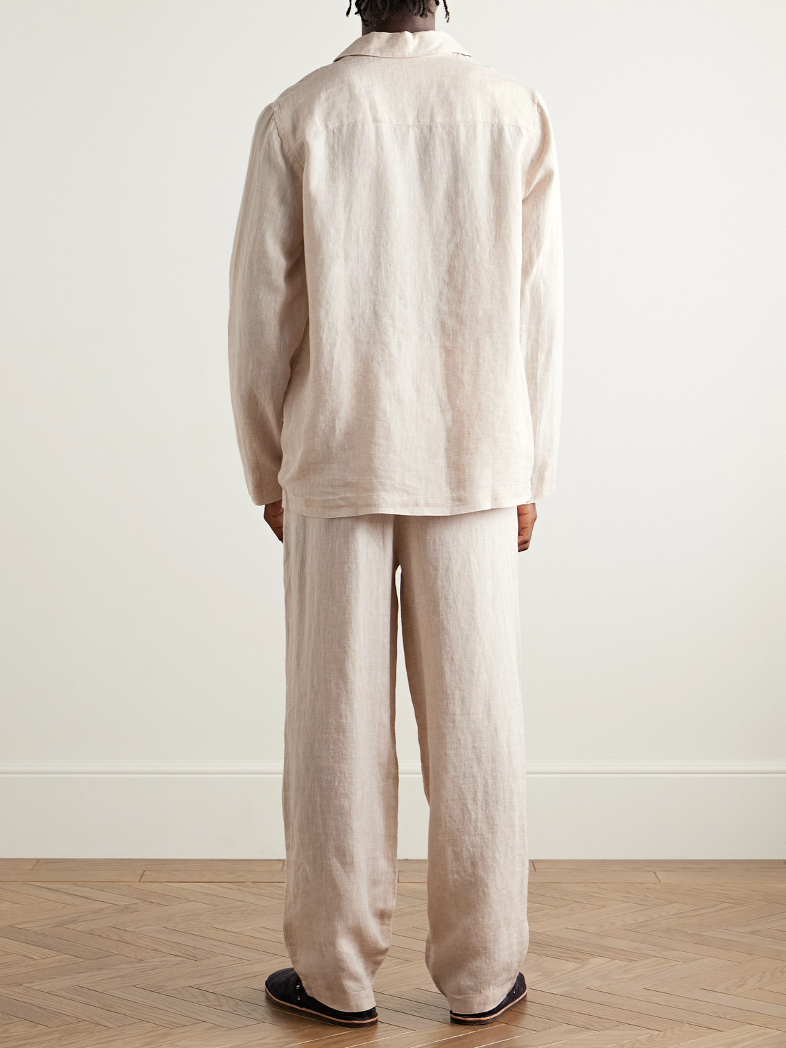 Derek Rose Sicily 1 Linen Pyjama Set In Pink