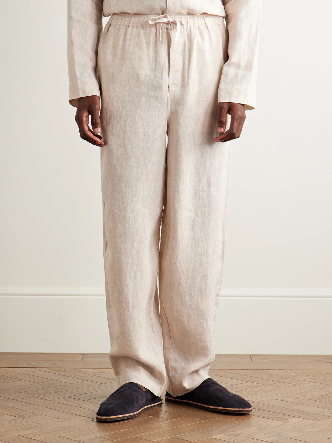 Derek Rose Sicily 1 Linen Pyjama Set In Pink