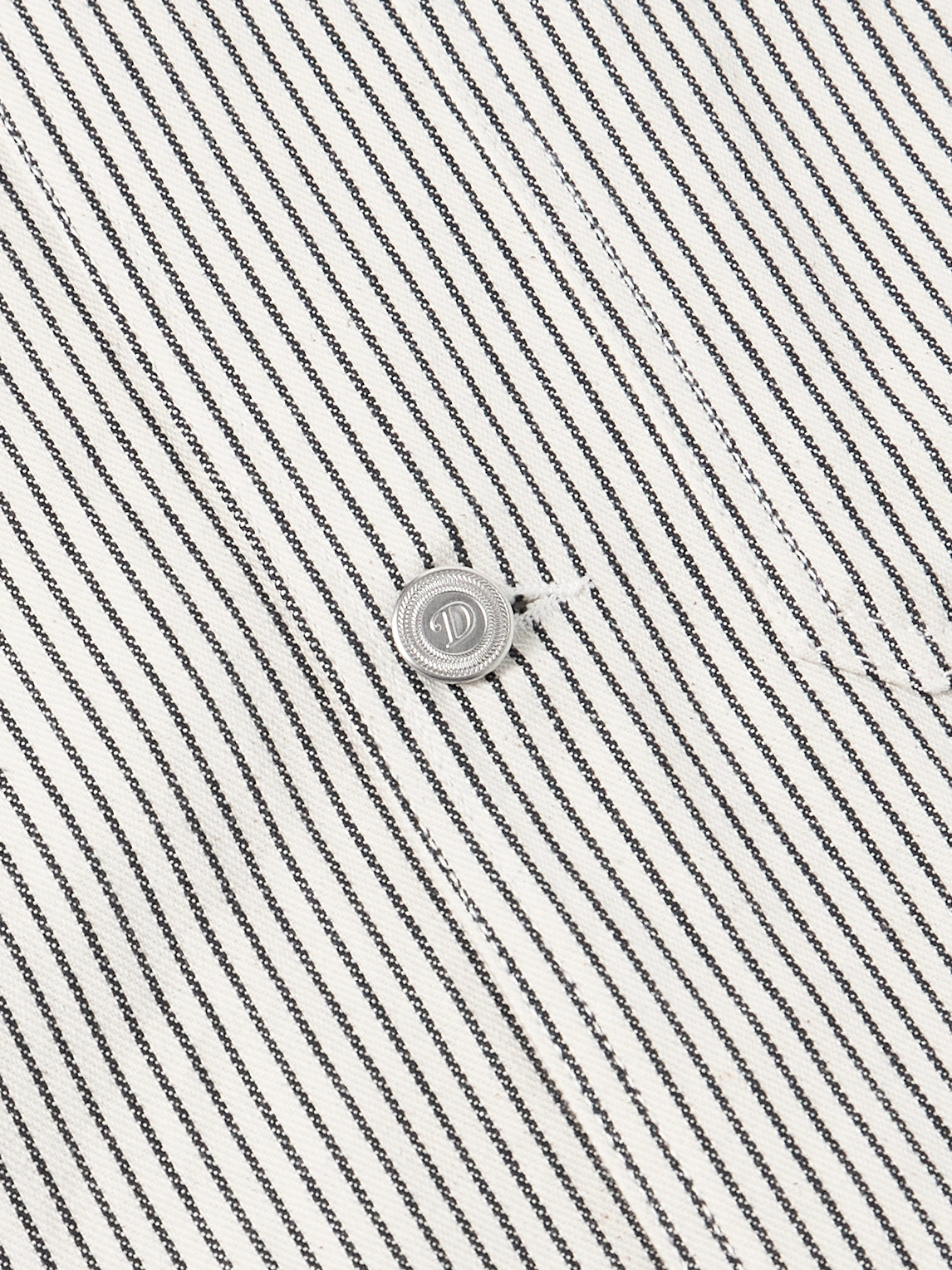 Shop Drake's Stoker Striped Cotton Overshirt In White