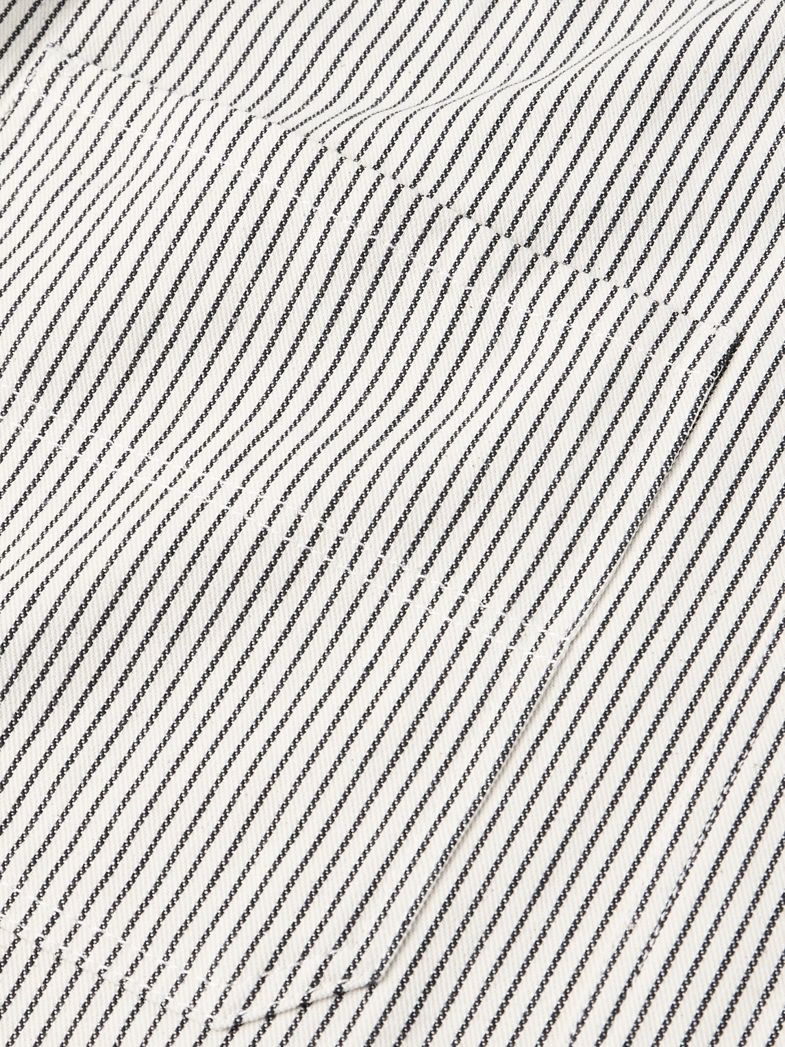Shop Drake's Stoker Striped Cotton Overshirt In White