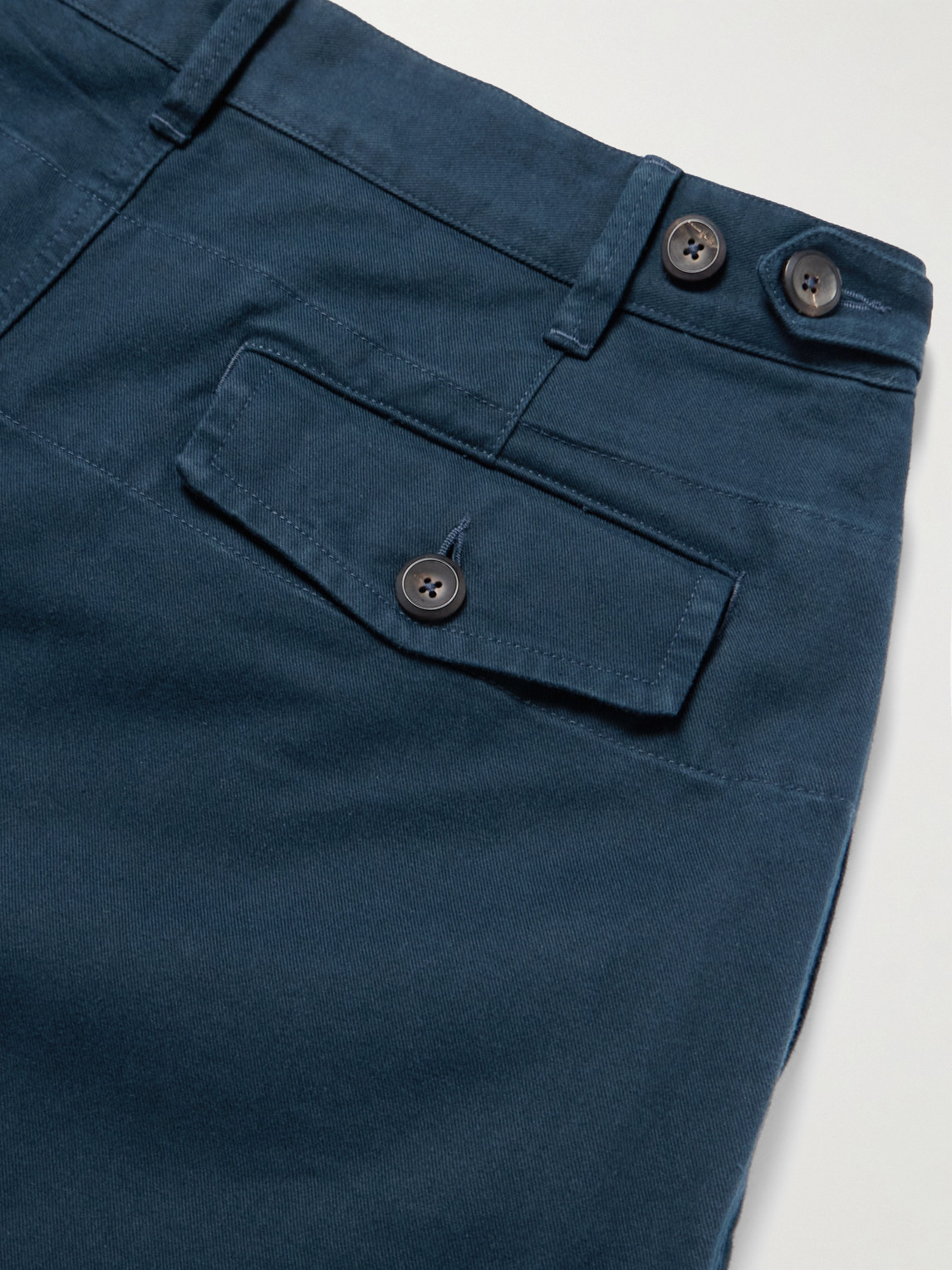Shop Drake's Mk. I Games Tapered Pleated Cotton-twill Suit Trousers In Blue