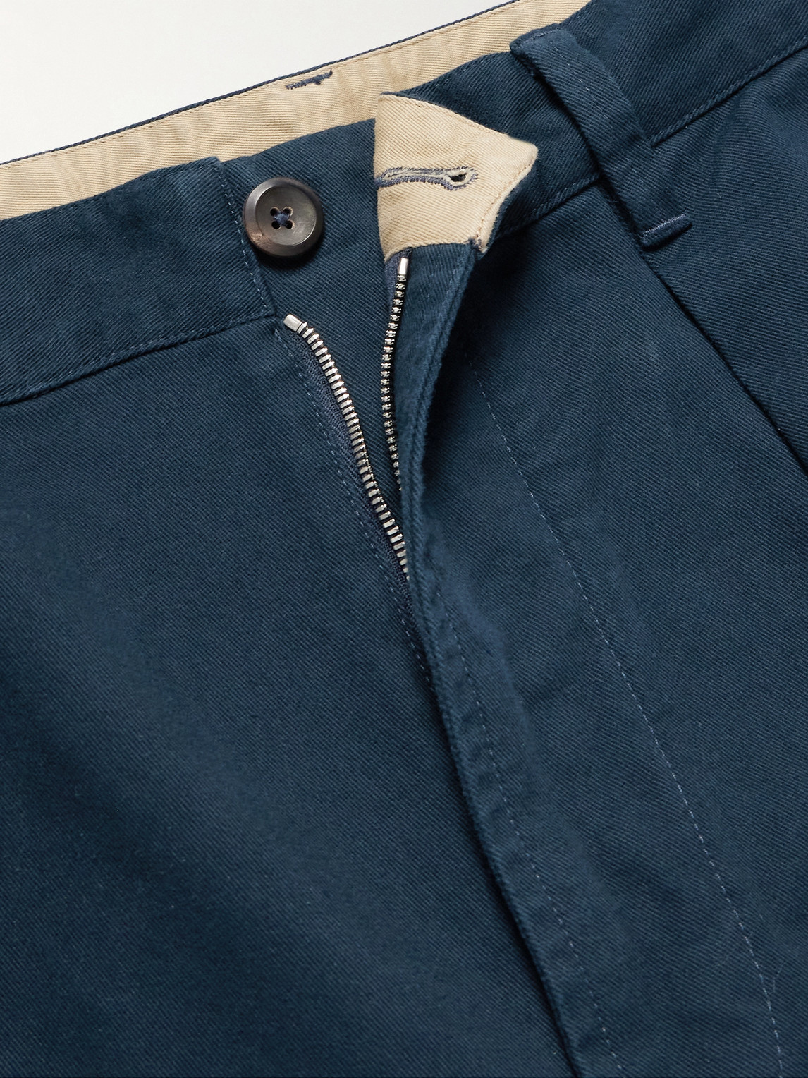 Shop Drake's Mk. I Games Tapered Pleated Cotton-twill Suit Trousers In Blue