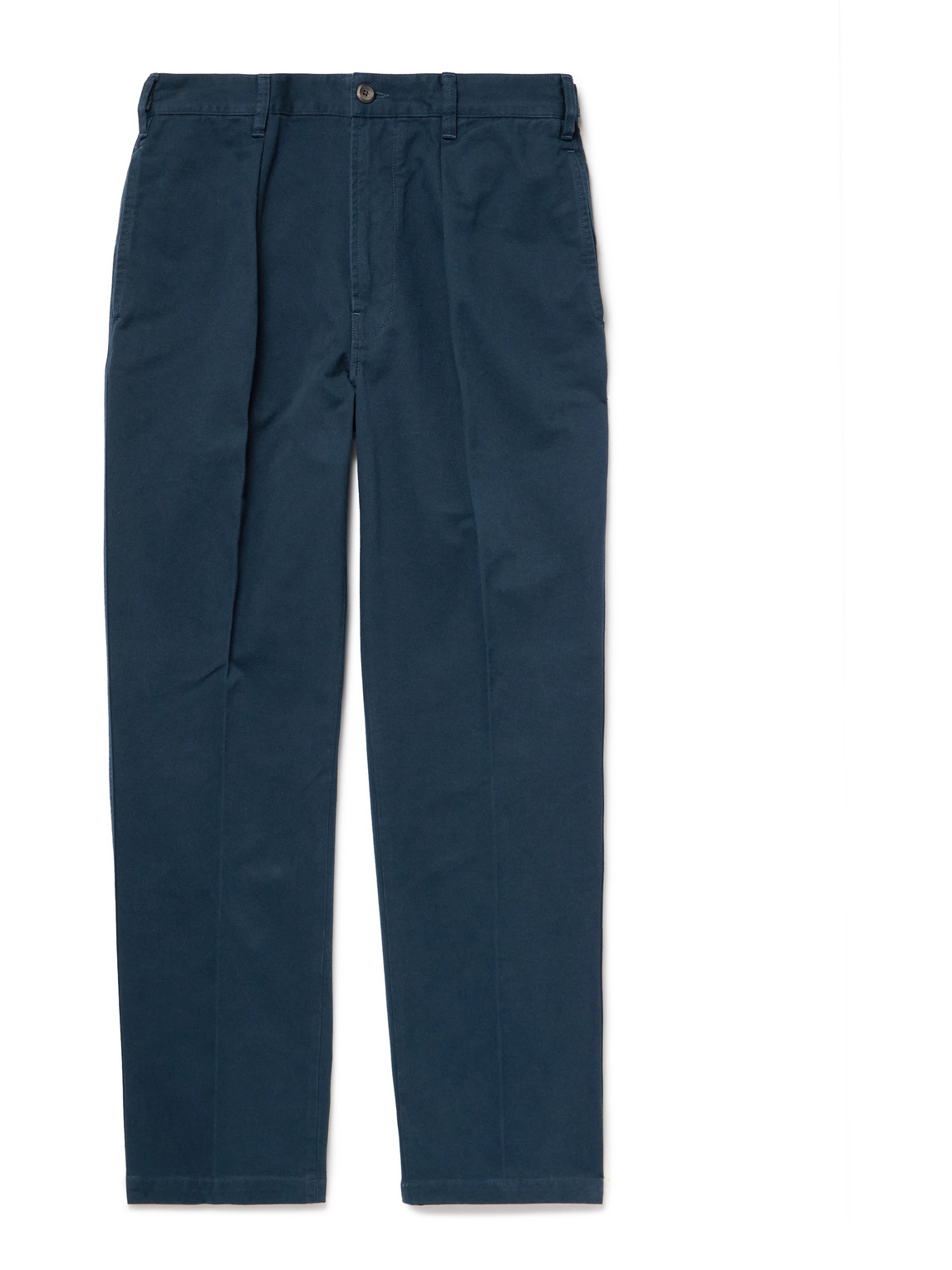 Drake's Mk. I Games Tapered Pleated Cotton-twill Suit Trousers In Blue