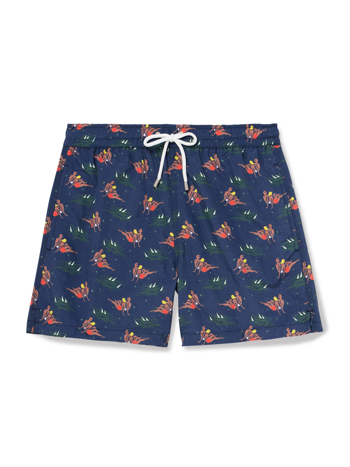 Bathers Straight-Leg Mid-Length Printed Swim Shorts