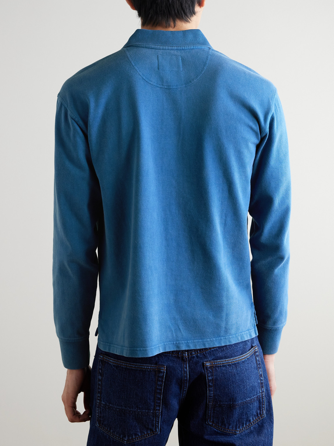 Drake's Cotton-jersey Polo Shirt In Blue