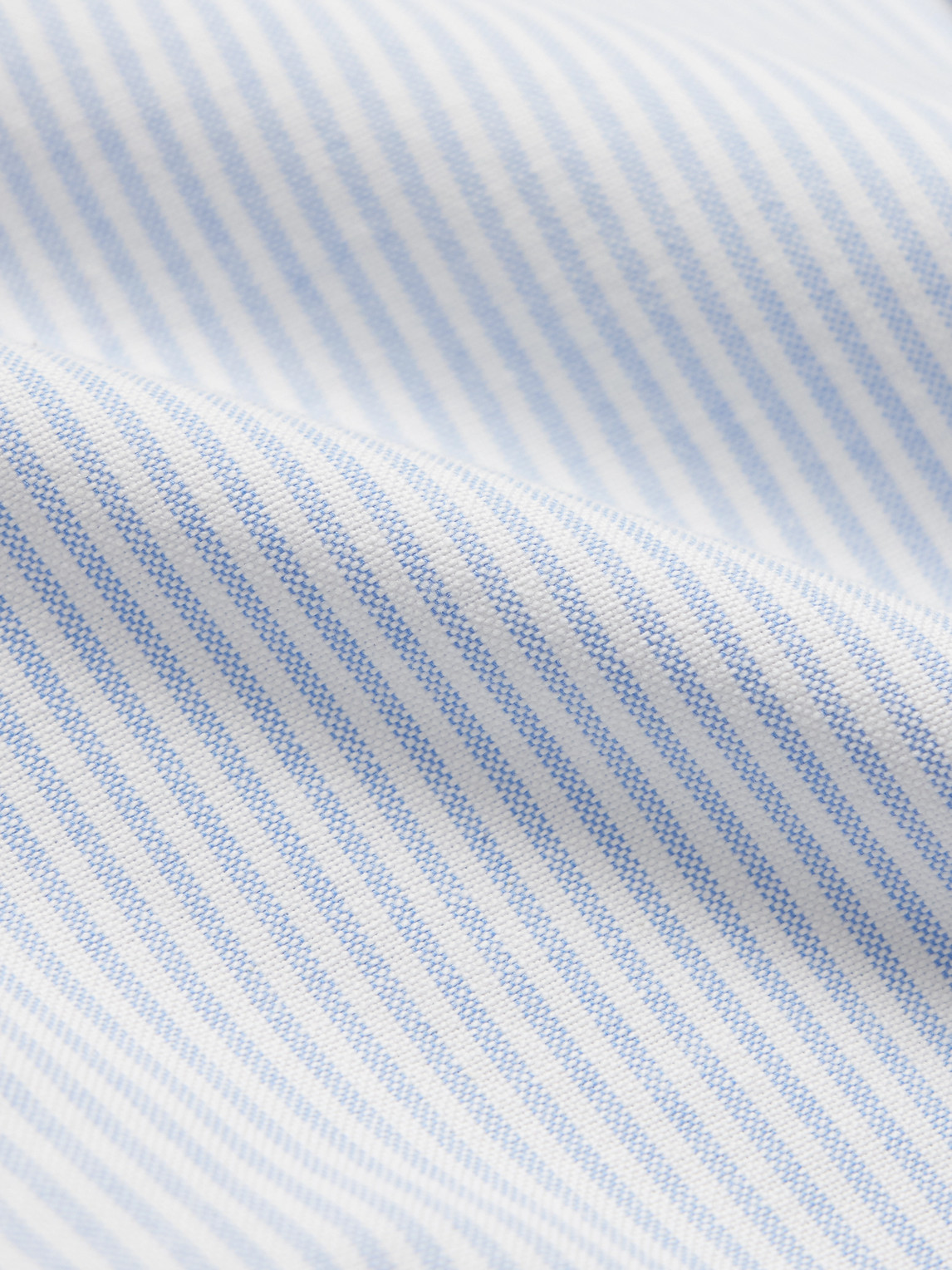 Shop Drake's Button-down Collar Striped Cotton Oxford Shirt In Blue