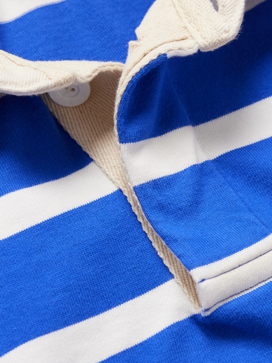 Drake's Striped Cotton-jersey Polo Shirt In Blue