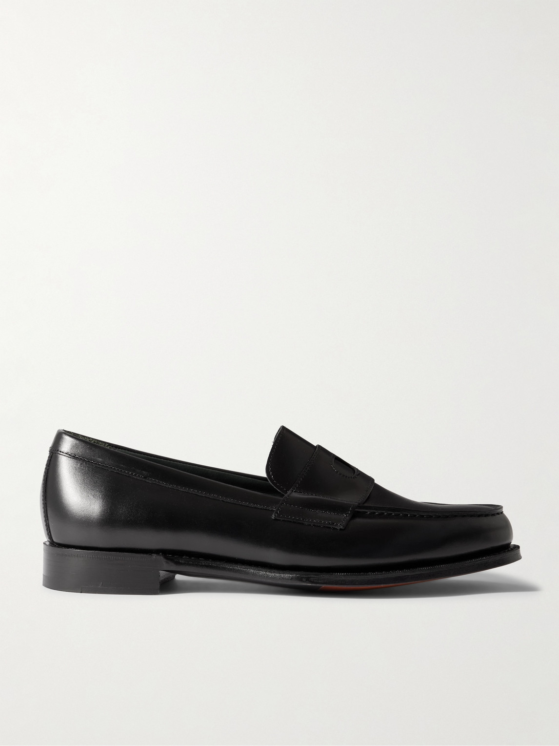 Drake's Charles Leather Penny Loafers In Black