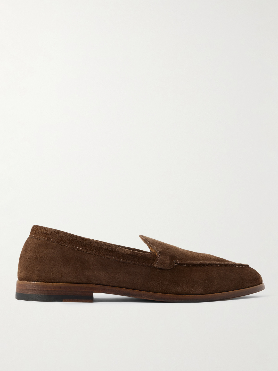Drake's Henri Summer Suede Loafers In Brown