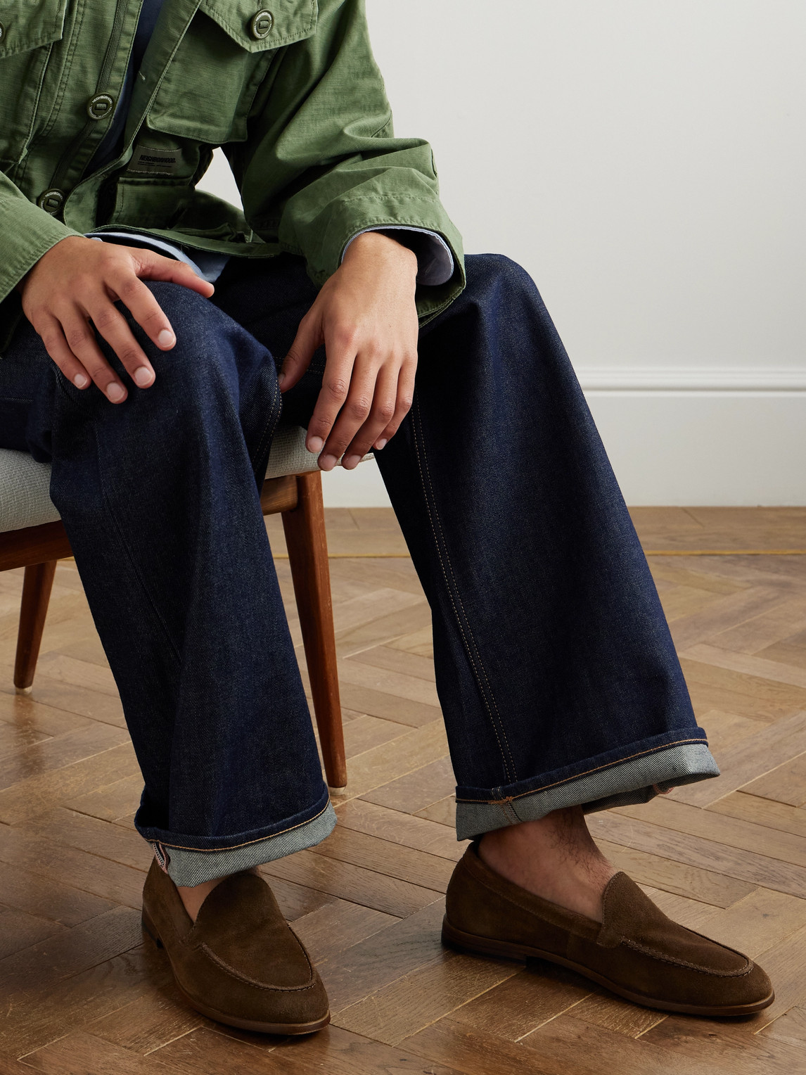 DRAKE'S HENRI SUMMER SUEDE LOAFERS