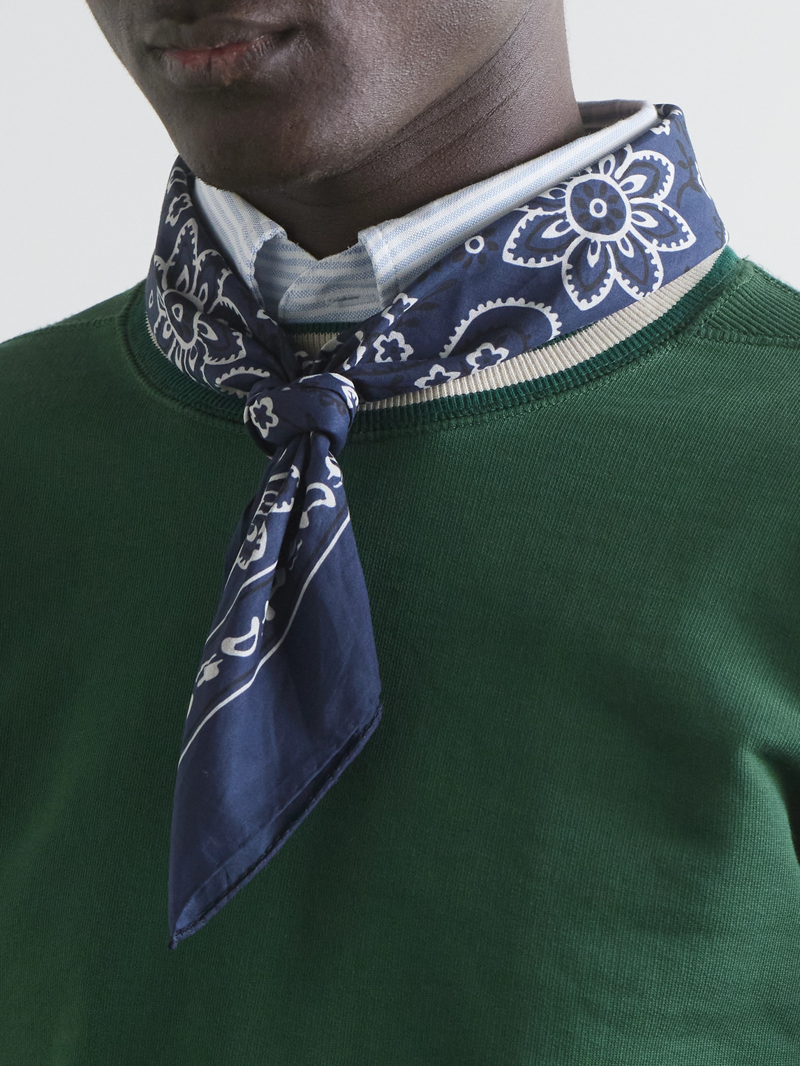 Drake's Paisley-print Cotton Scarf In Blue