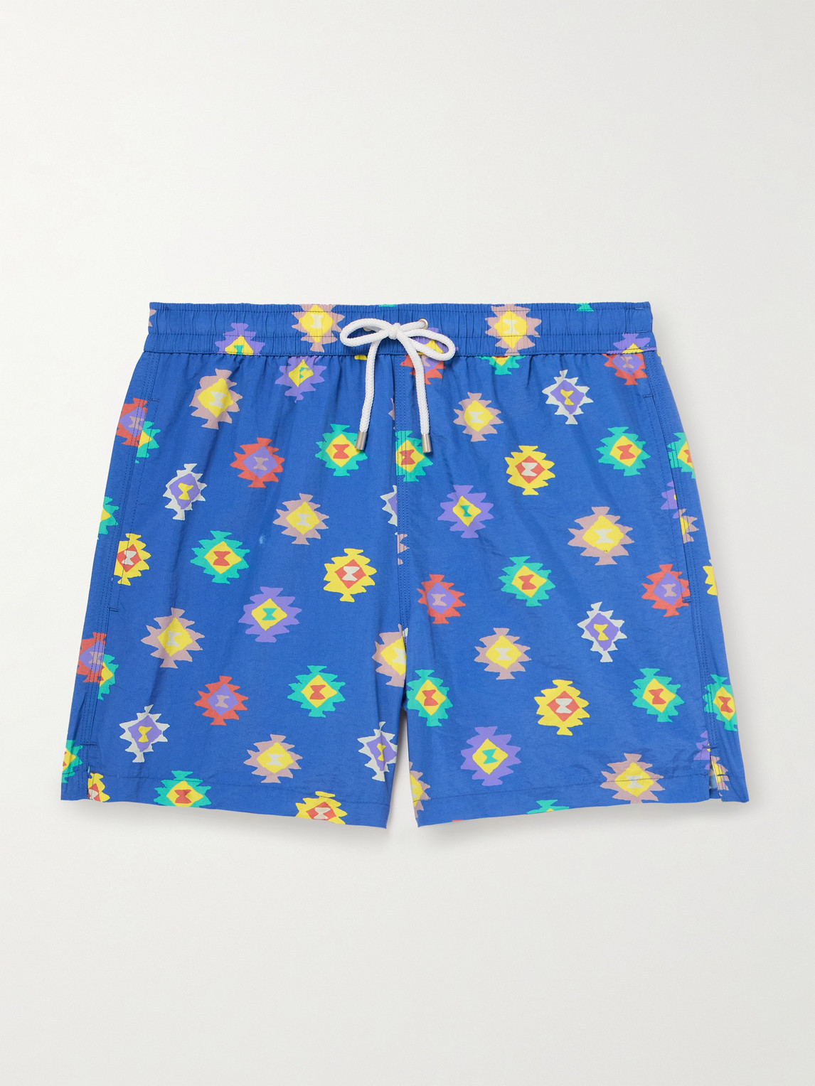 Drake's Kelim Straight-leg Mid-length Printed Swim Shorts In Blue