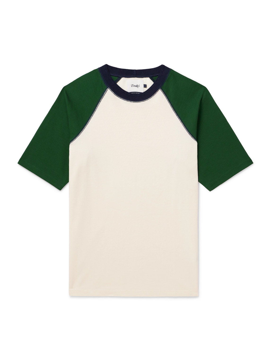 Drake's Cotton-jersey T-shirt In Green