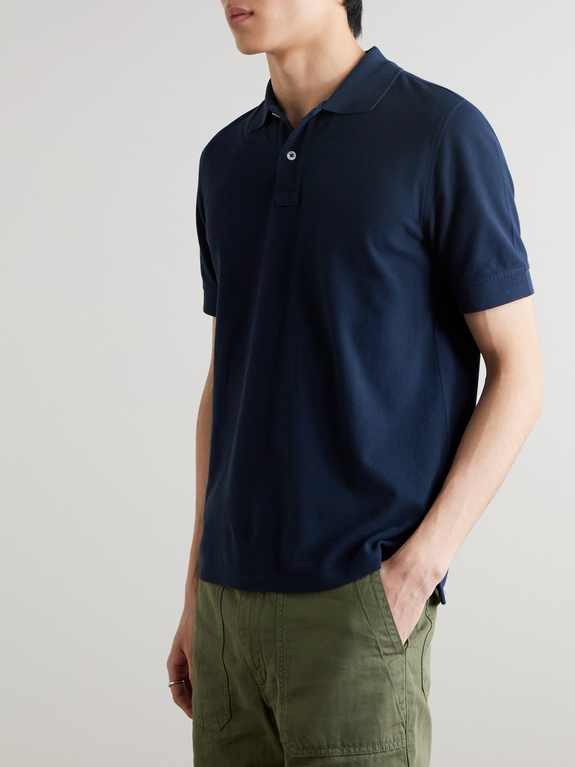 DRAKE'S COTTON-PIQUÉ POLO SHIRT