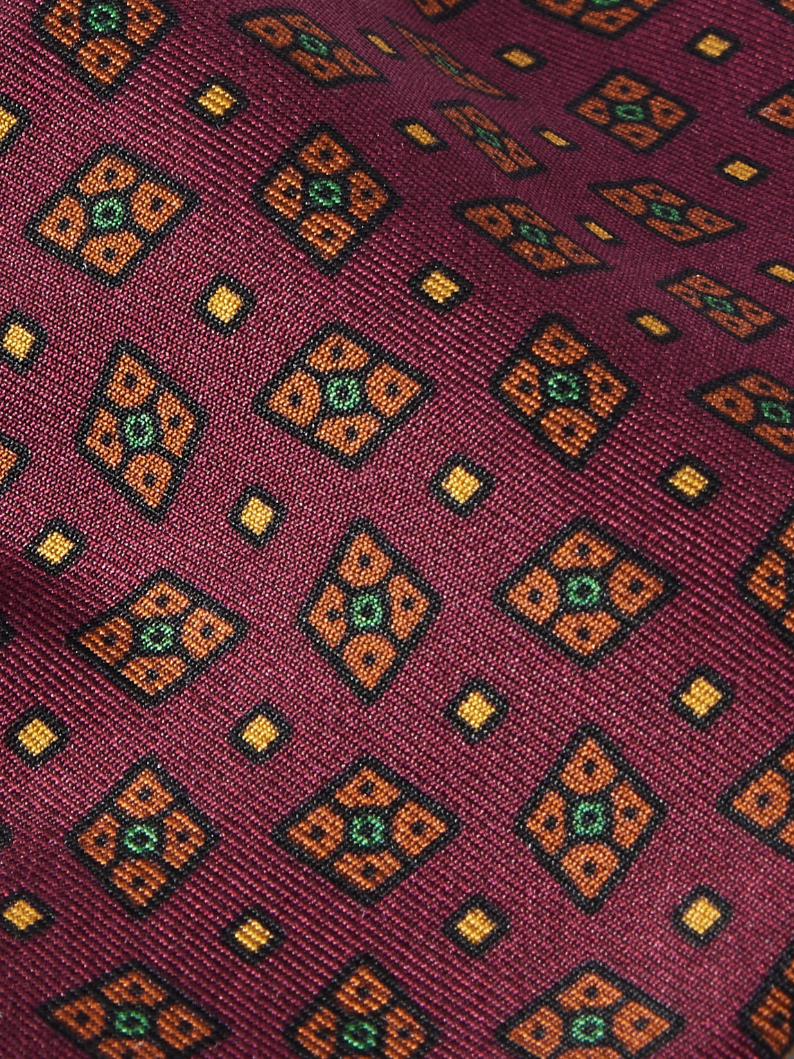 Drake's 8cm Printed Silk Tie In Burgundy