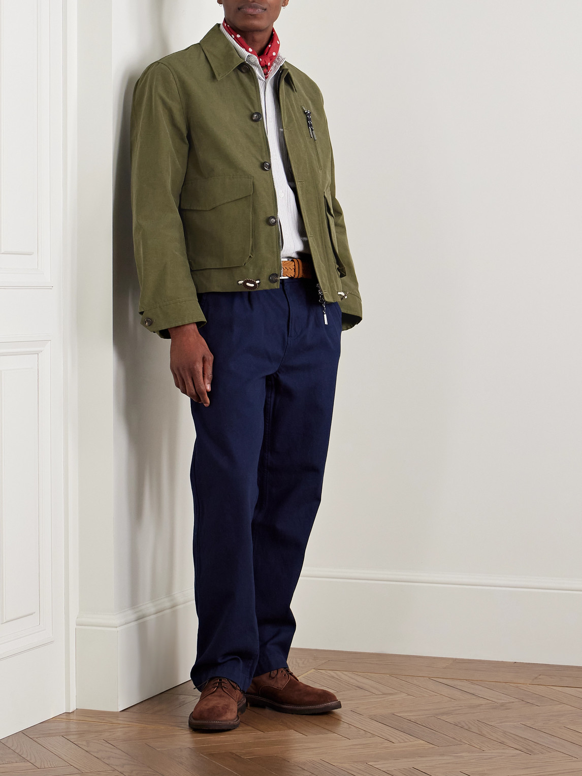 DRAKE'S COTTON AND NYLON-BLEND JACKET
