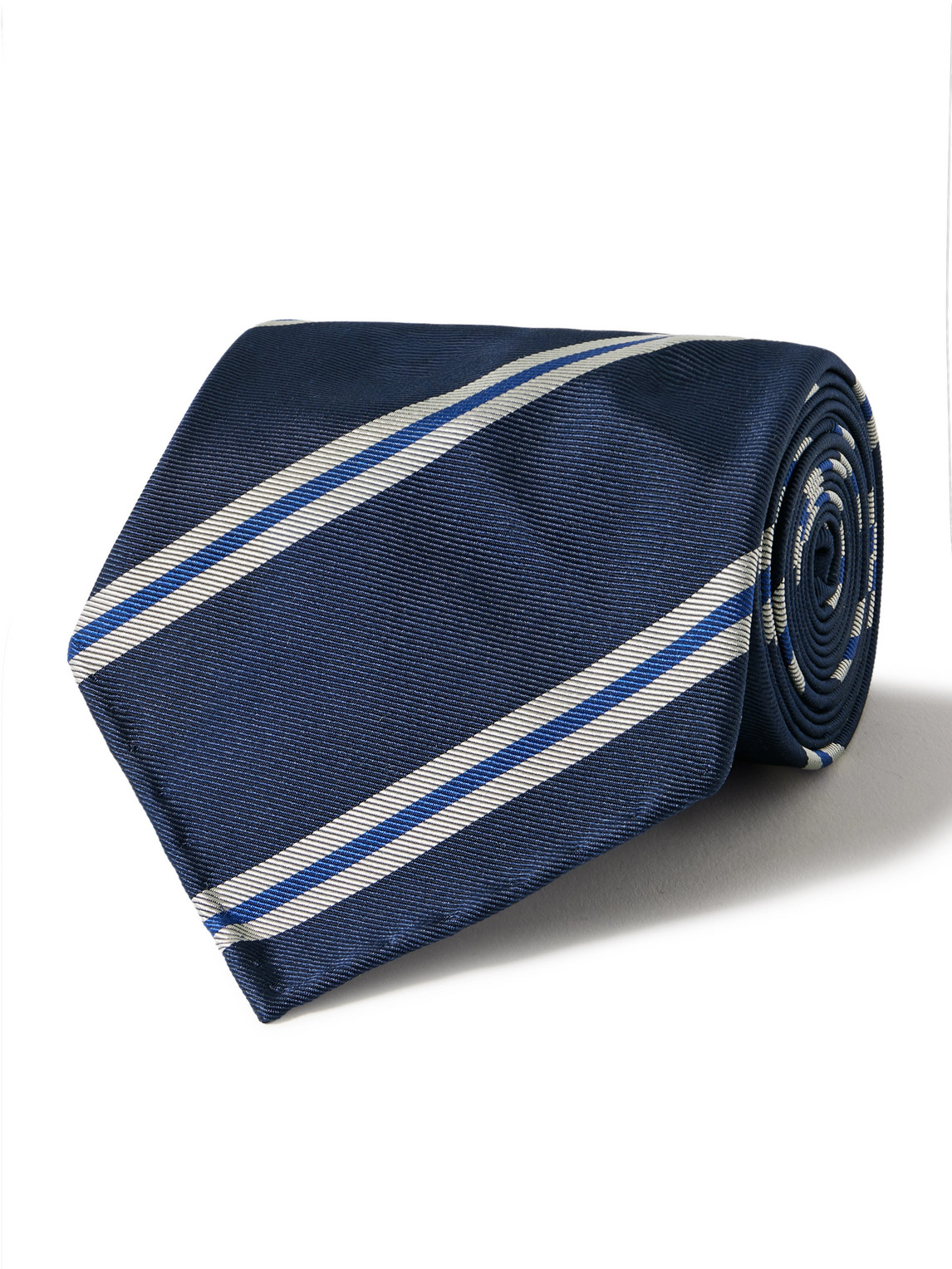 Dunhill 9.5cm Striped Mulberry Silk-twill Tie In Blue