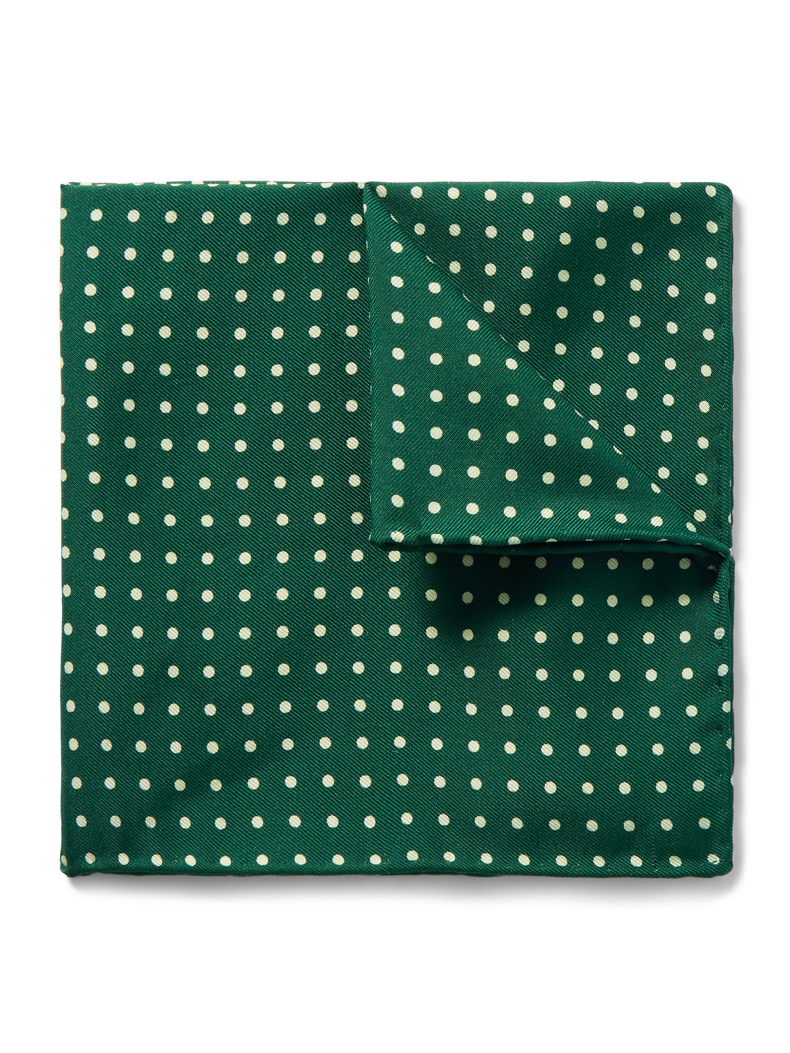 Polka-Dot Mulberry Silk-Twill Pocket Square