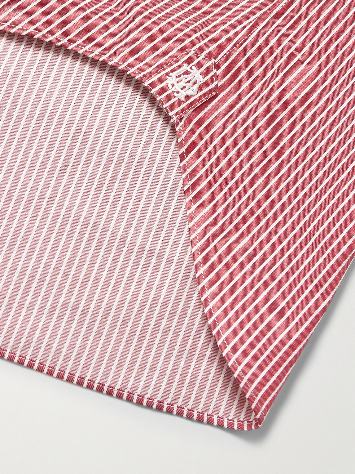 Dunhill Cutaway-collar Striped Cotton-poplin Shirt
