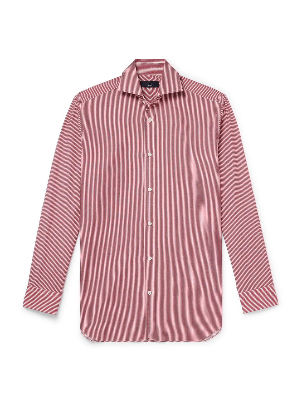 Dunhill Cutaway-collar Striped Cotton-poplin Shirt