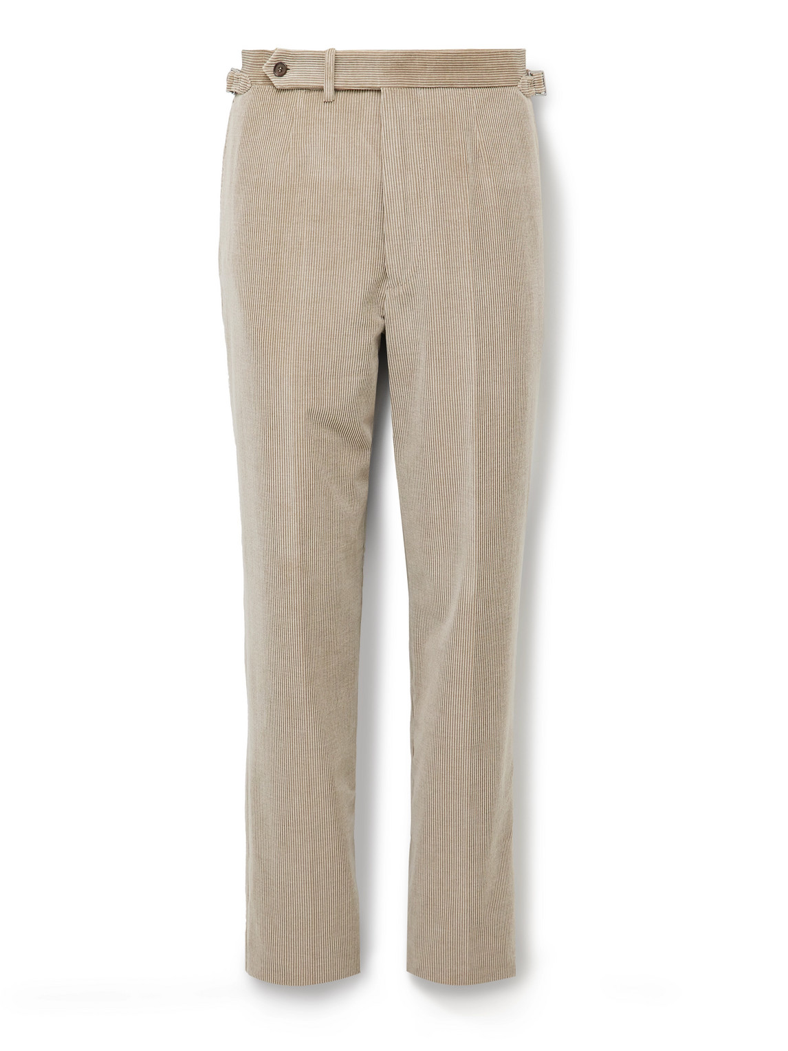 Dunhill Straight-leg Cotton And Cashmere-blend Corduroy Suit Trousers In Neutral