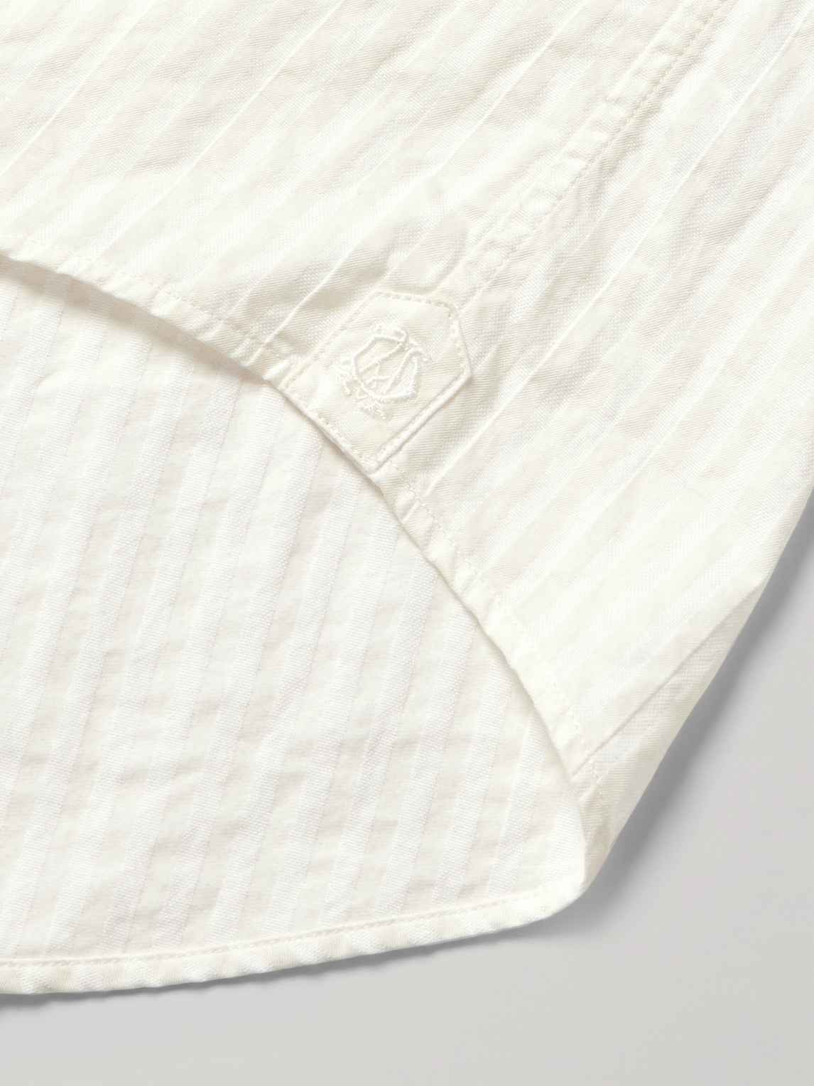 Dunhill Striped Cotton-jacquard Shirt In White