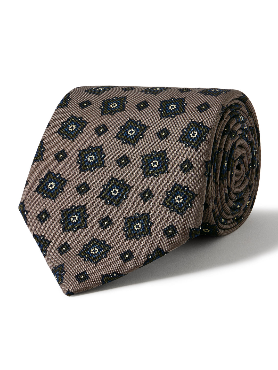 Dunhill 9.5cm Printed Mulberry Silk-twill Tie In Brown