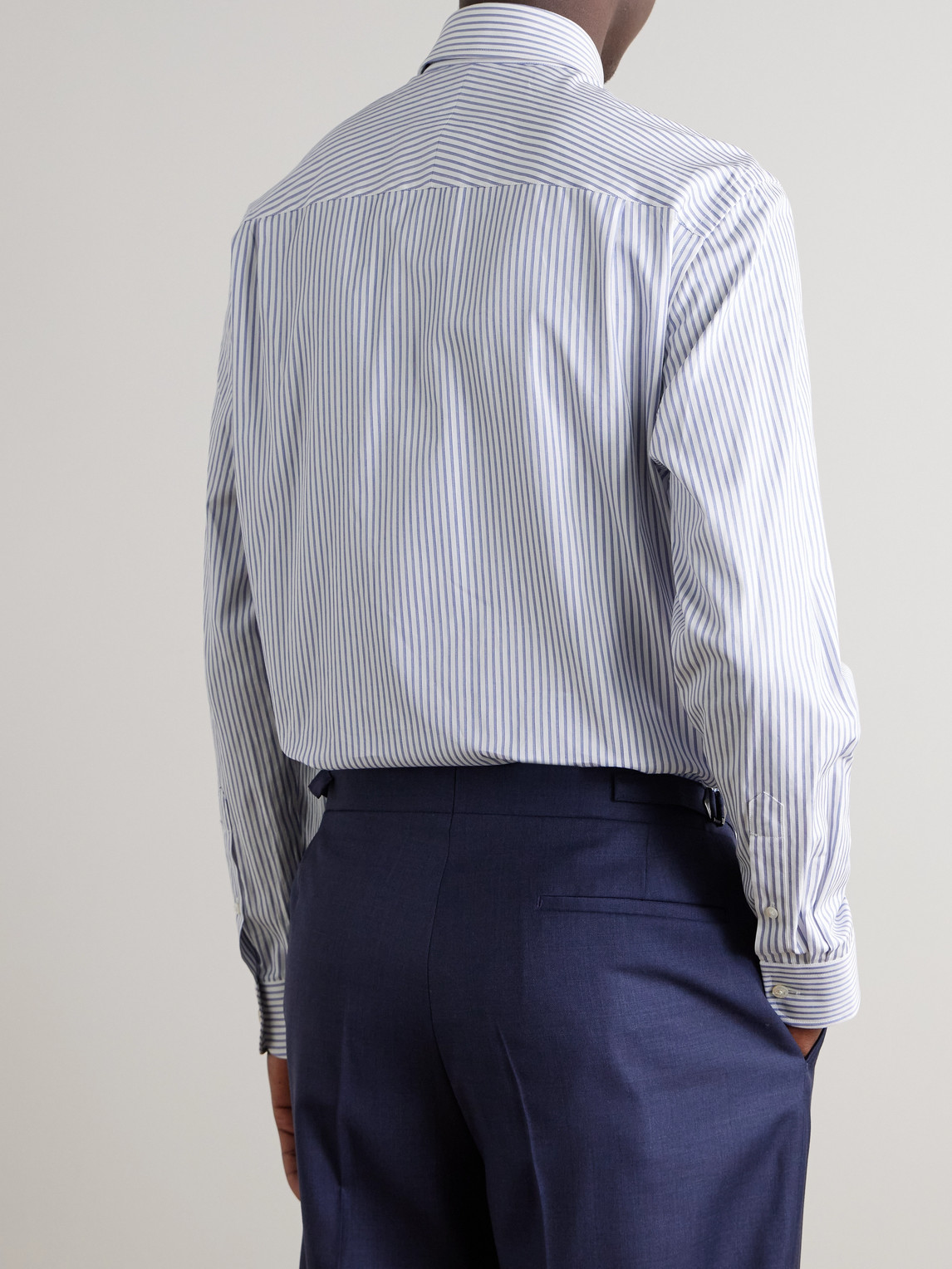 Dunhill Striped Cotton Shirt In Blue