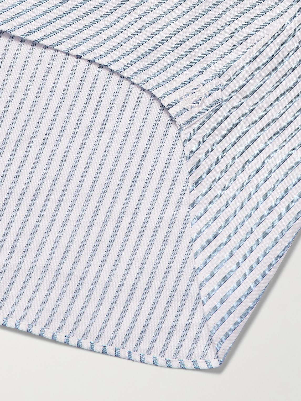 Dunhill Striped Cotton Shirt In Blue