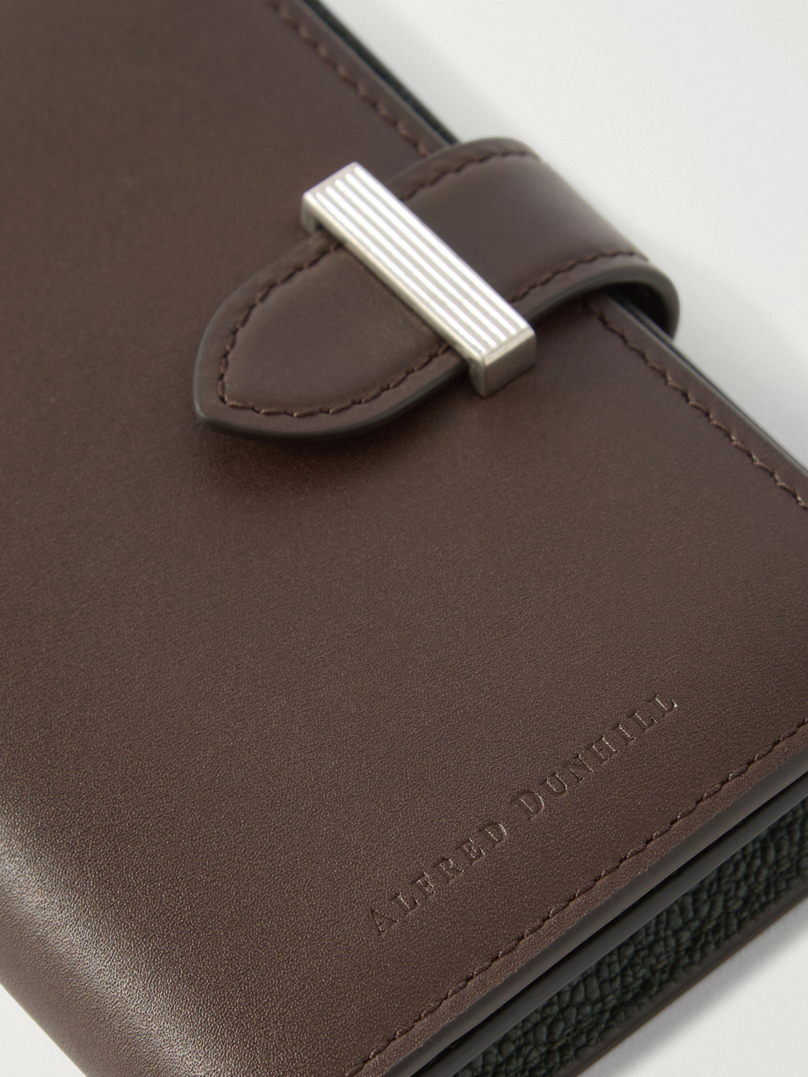 Dunhill - Alfred Business Card Case Patina-leather Cardholder - Men - Brown 