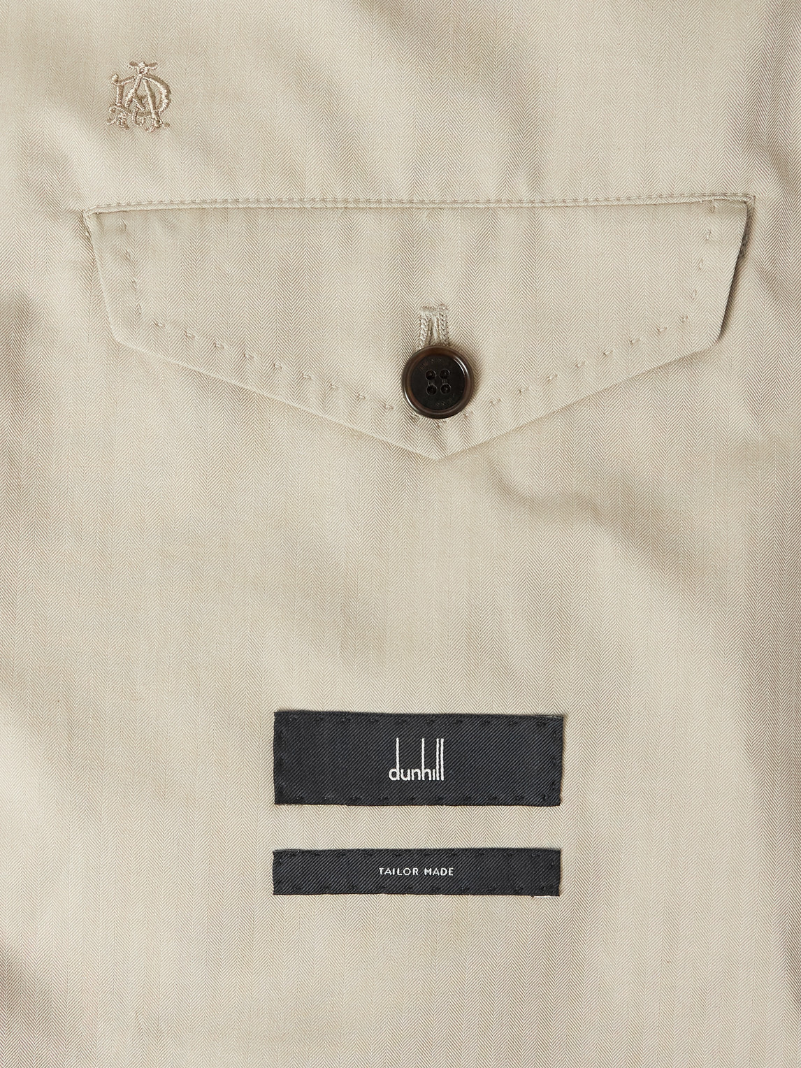 Dunhill Slim-fit Herringbone Cotton And Mulberry Silk-blend Jacket In Neutral