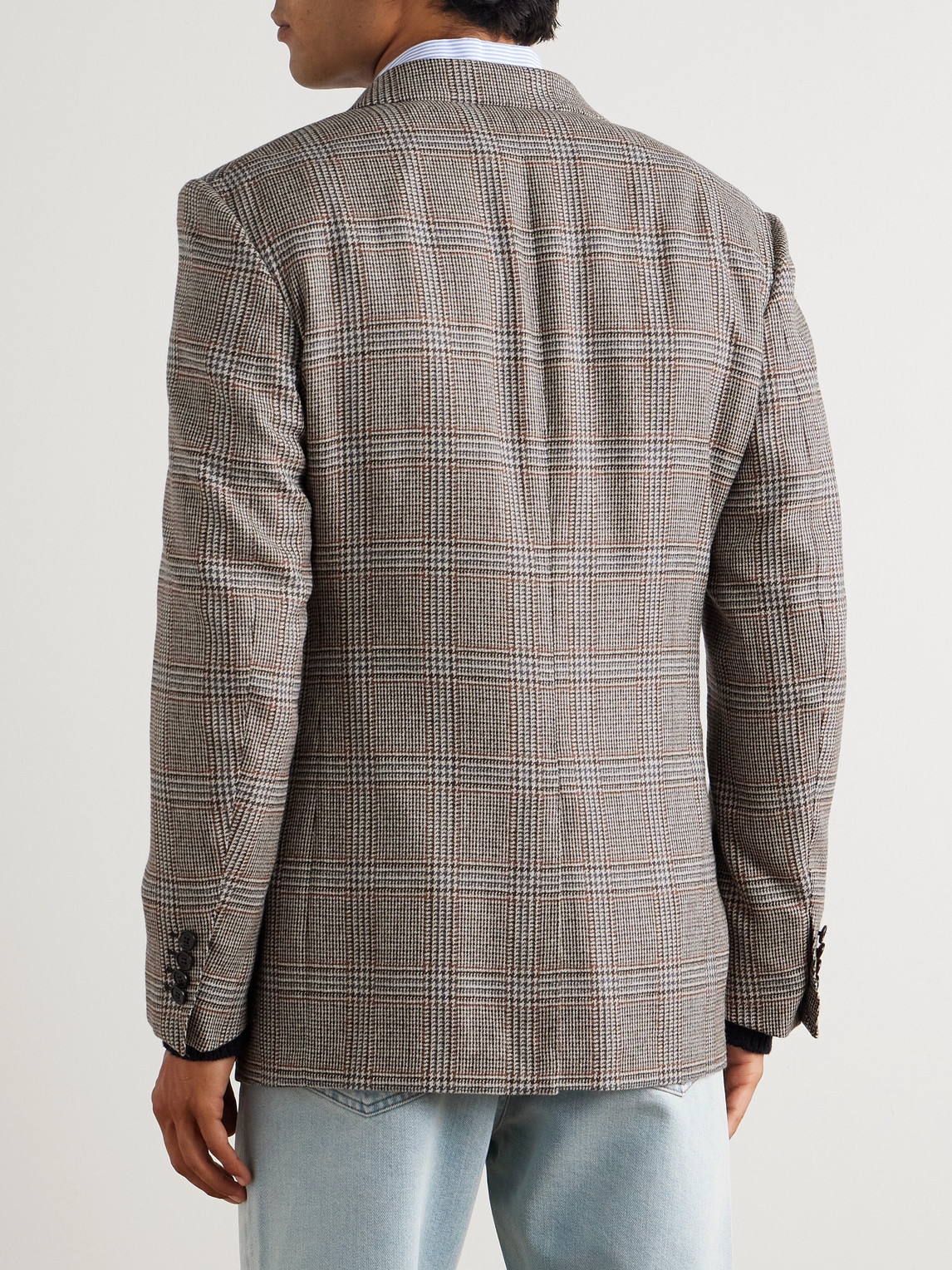 Dunhill Glen Prince Of Wales Checked Wool And Cashmere-blend Blazer In Multi