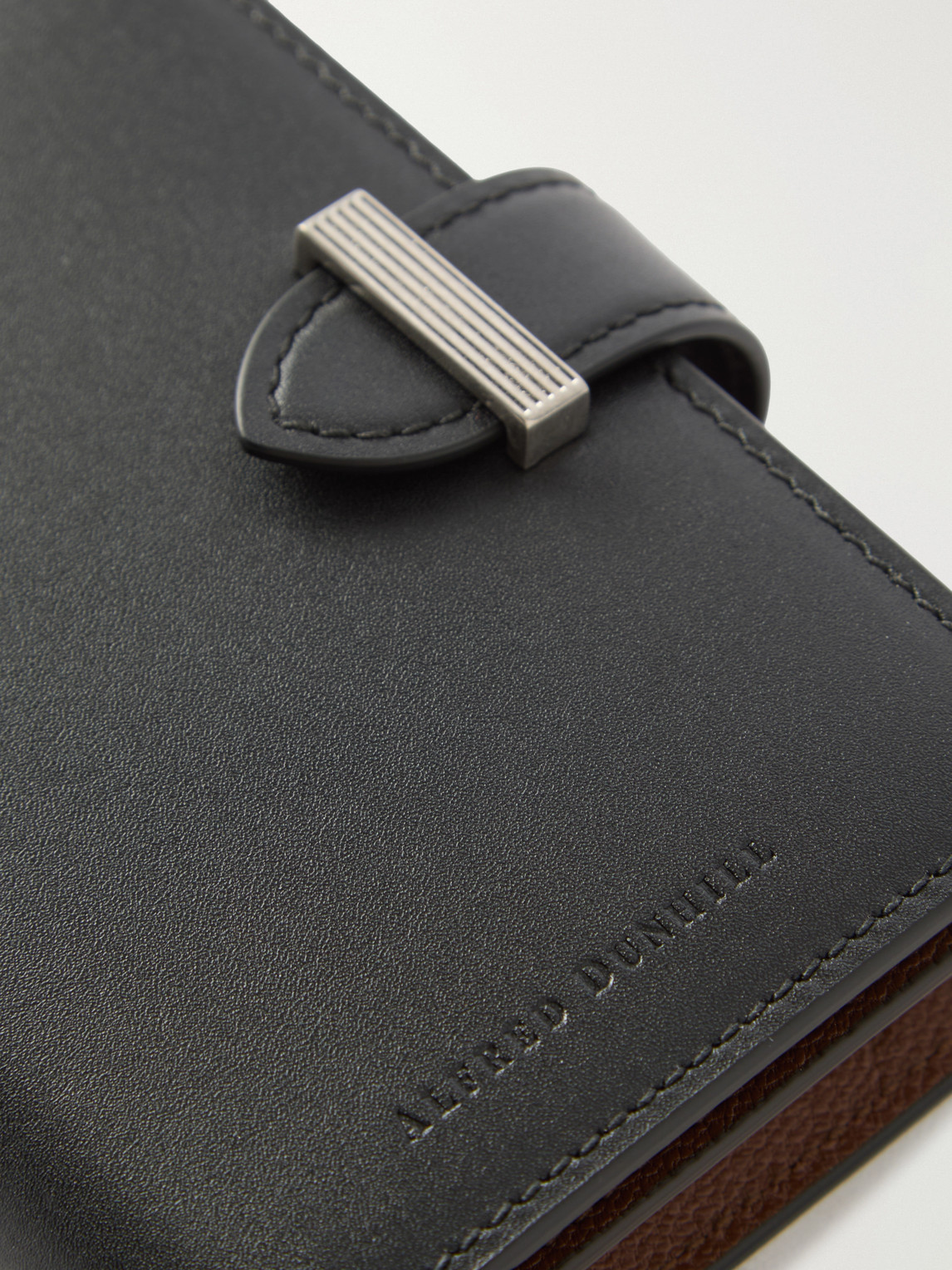  Dunhill - Alfred Business Card Case Patina-leather Cardholder - Men - Black 