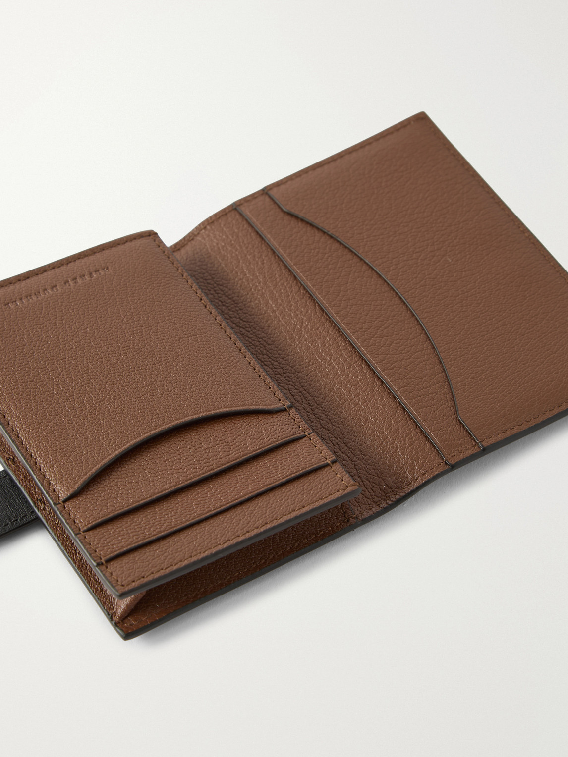  Dunhill - Alfred Business Card Case Patina-leather Cardholder - Men - Black 