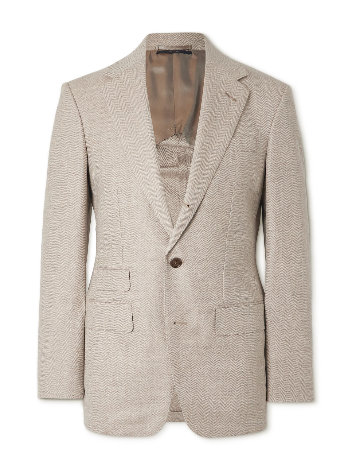 Dunhill Bourdon Herringbone Wool-flannel Blazer In Multi