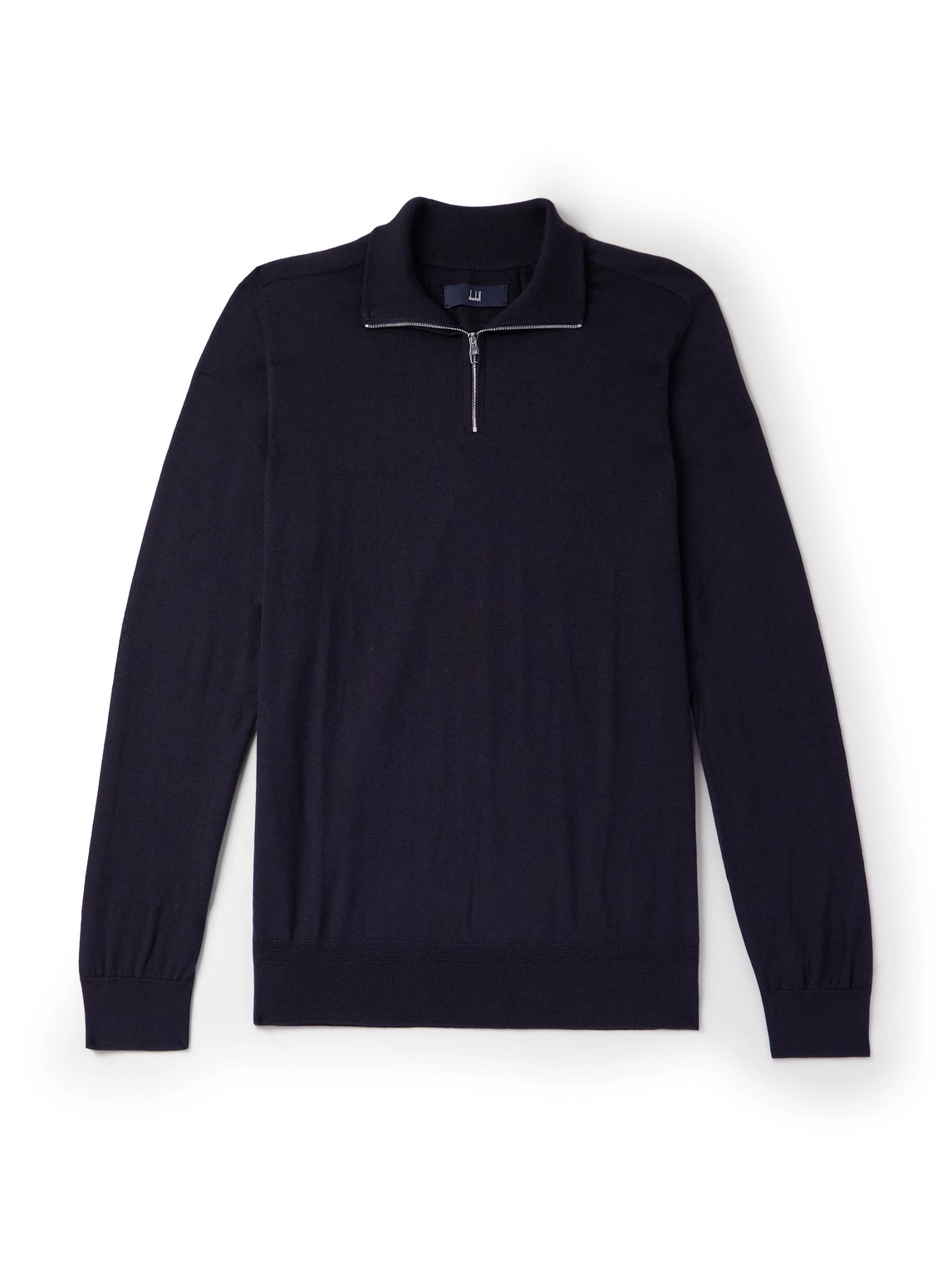 Dunhill Cashmere Half-zip Sweater In Blue