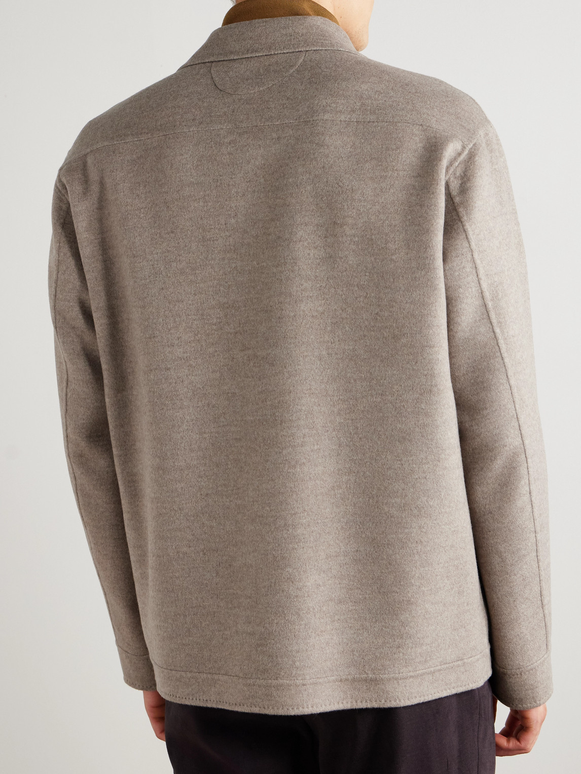 Kiton Wool And Cashmere-blend Overshirt In Gray
