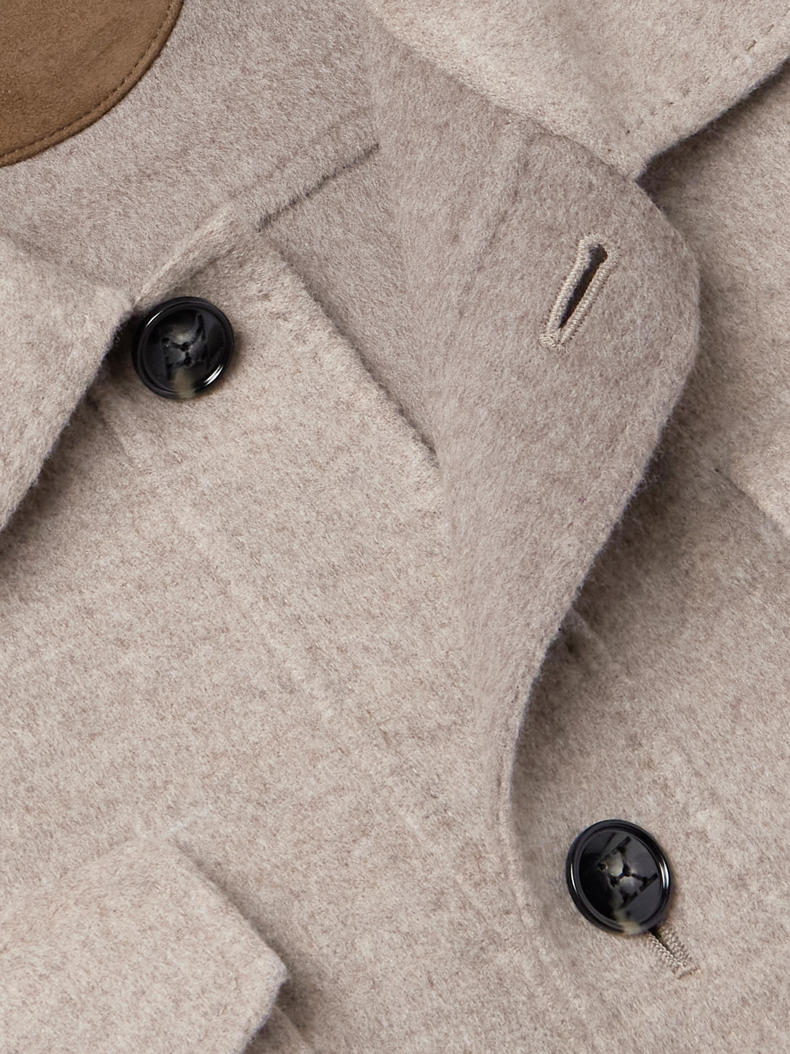 Kiton Wool And Cashmere-blend Overshirt In Gray