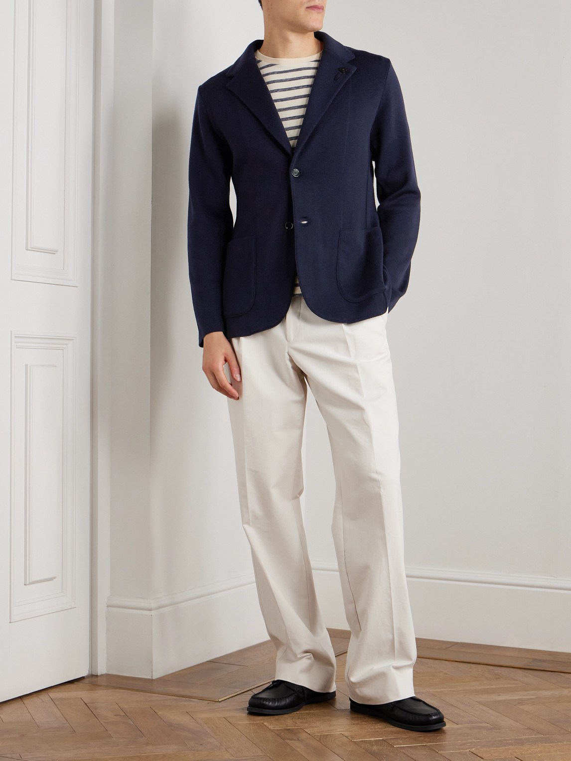 Lardini Knitted Virgin Wool Blazer