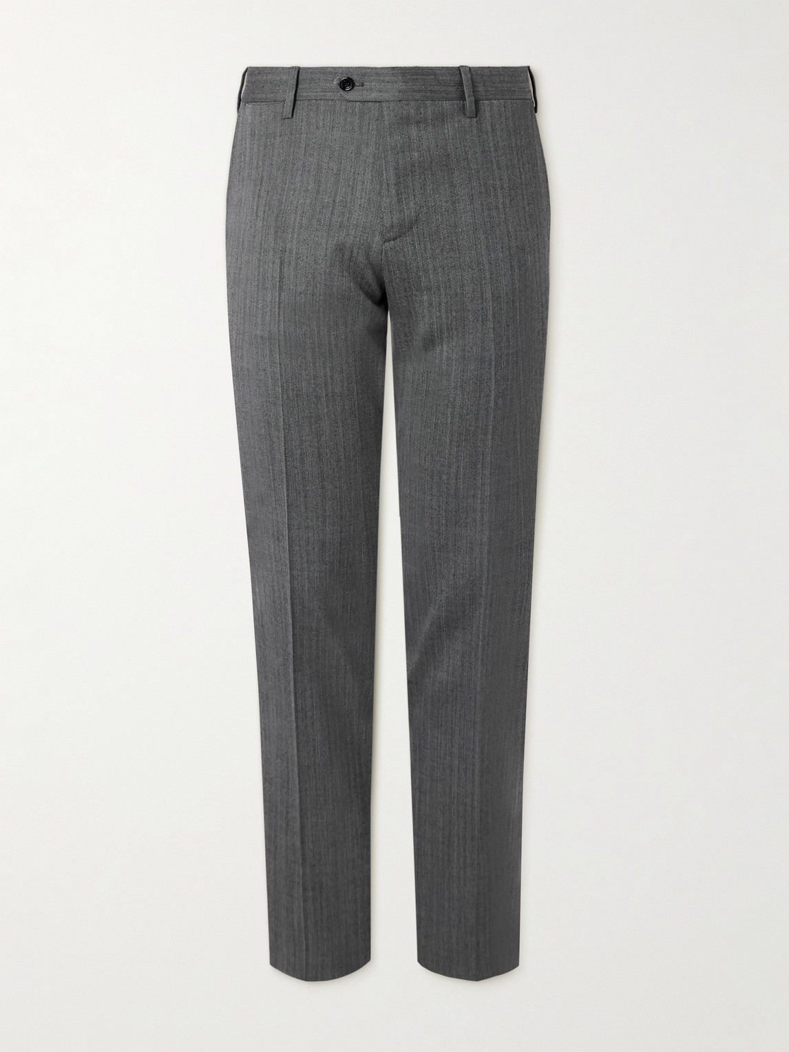 Lardini Straight-Leg Herringbone Virgin Wool-Blend Trousers - Men