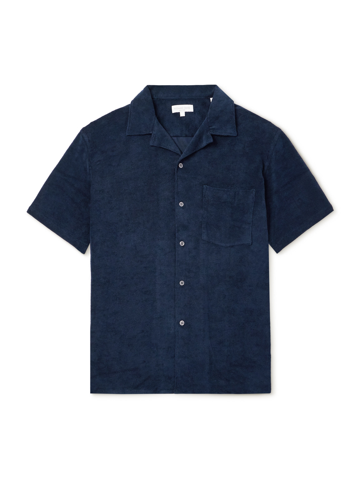 Richard James Camp-collar Cotton-blend Terry Shirt