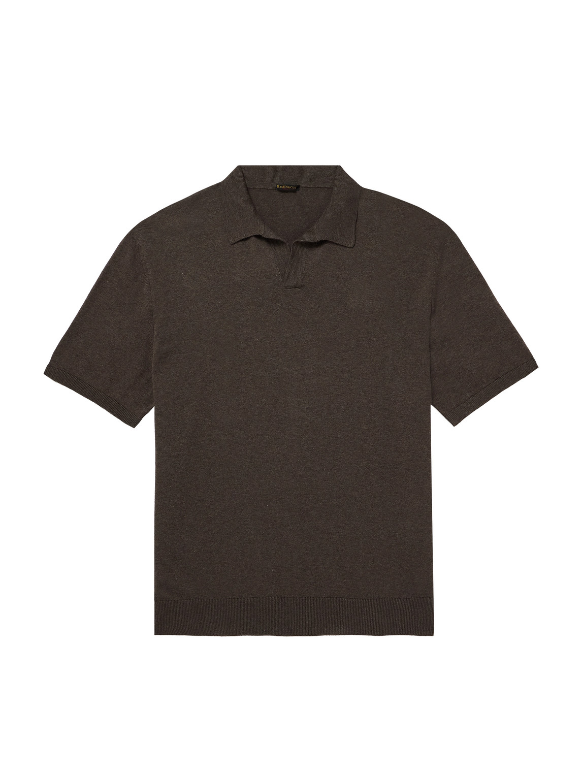 Rubinacci Positano Cotton Polo Shirt In Brown