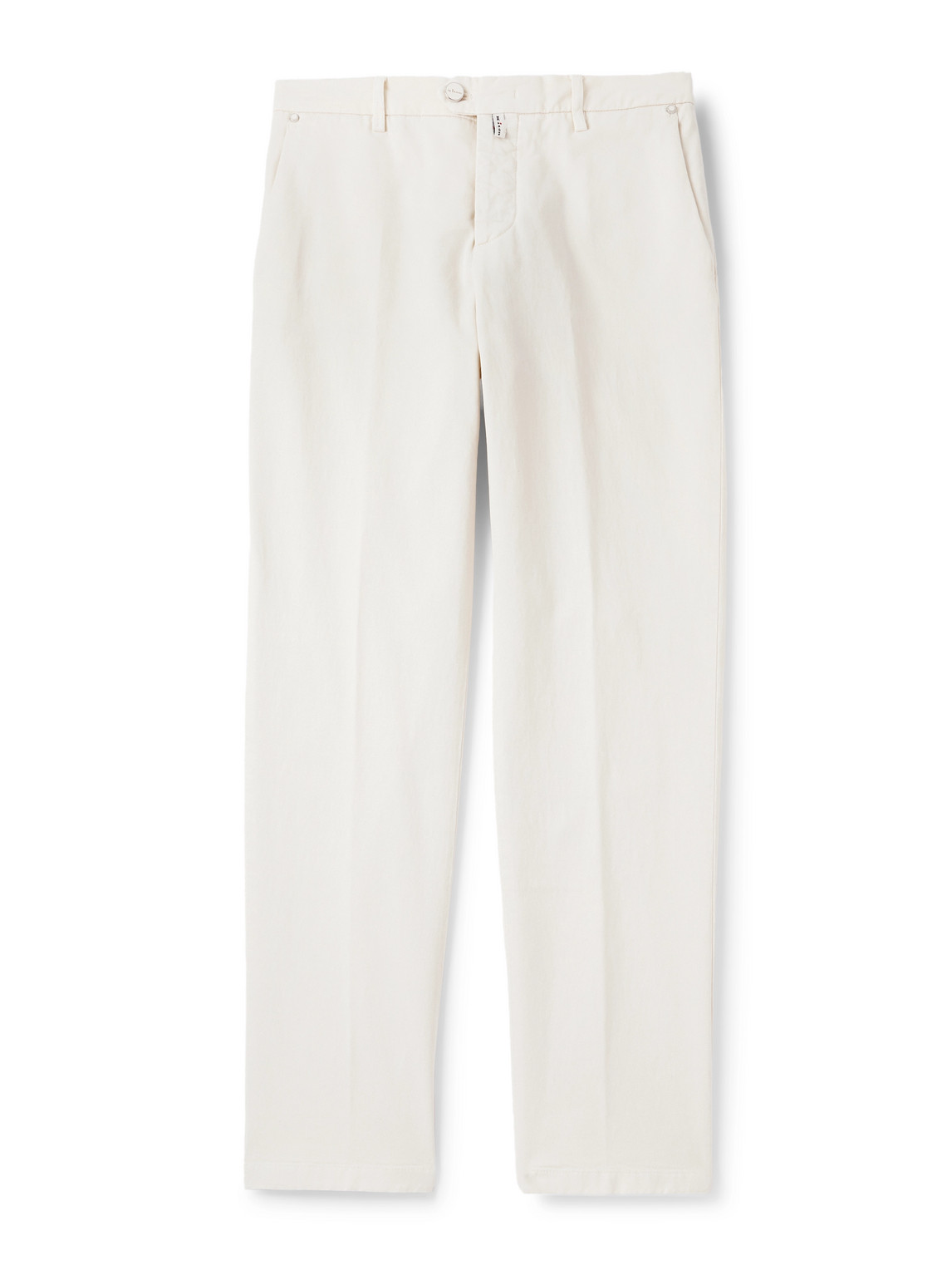 Kiton Tapered Lyocell-blend Twill Trousers In White