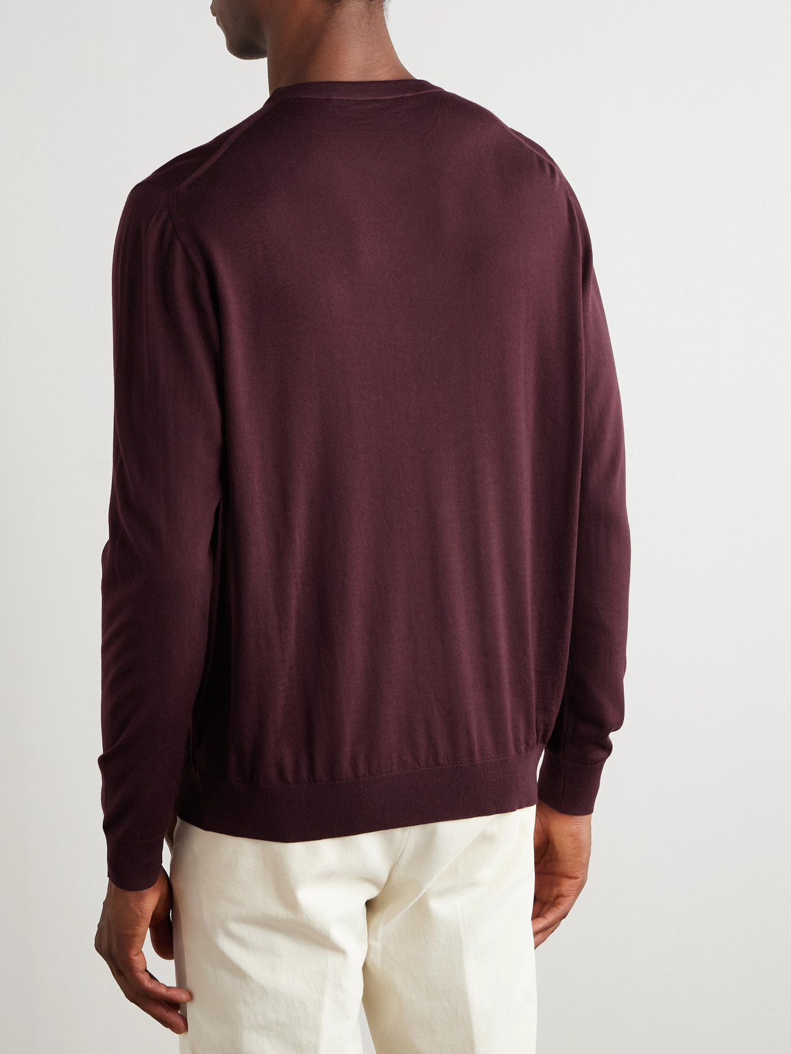 Kiton Wool Sweater In Burgundy