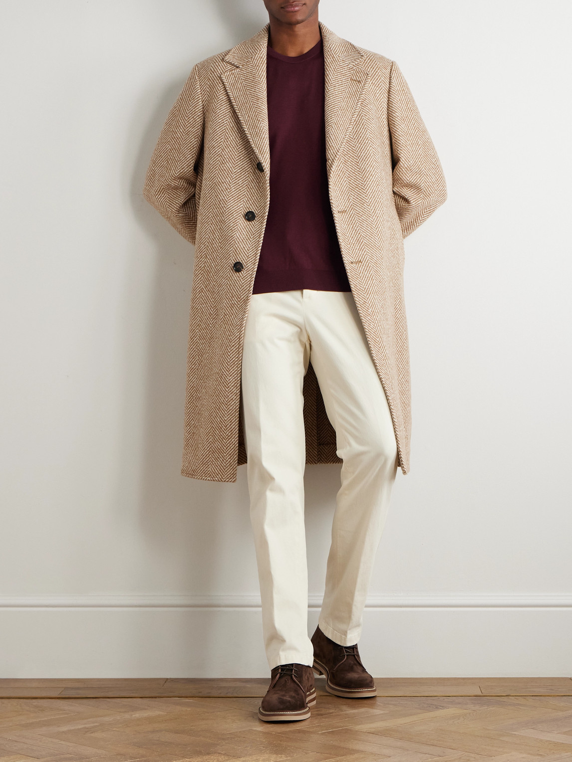 Kiton Wool Sweater In Burgundy